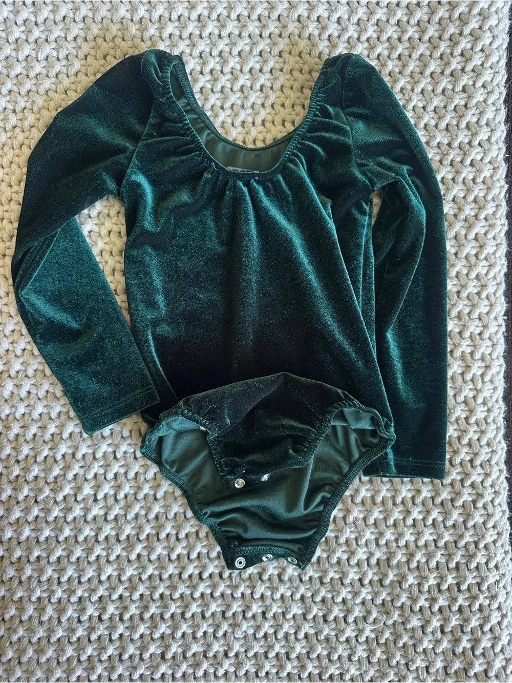 Emerald Velvet Long-Sleeve Baby One-Piece Bodysuit